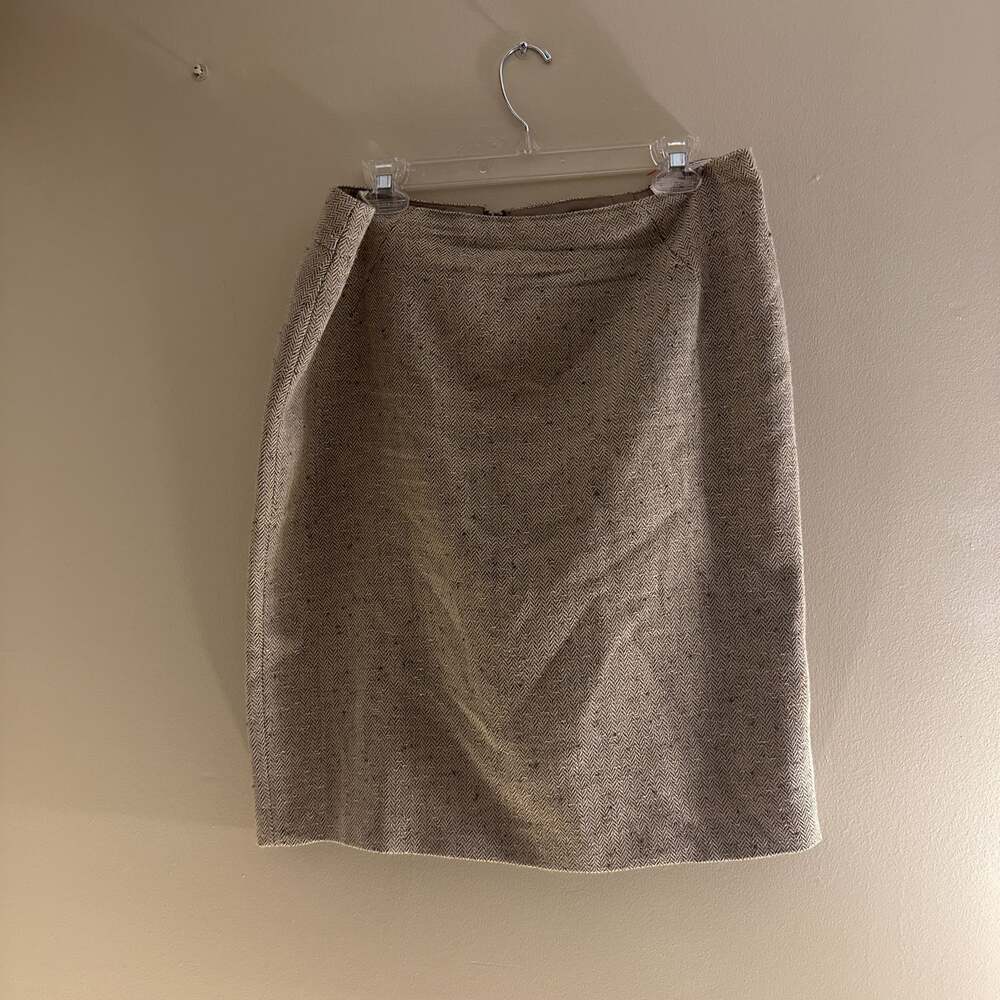 Jones New York collection womens Career Wear Neutral gold tweed Skirt Sz 14